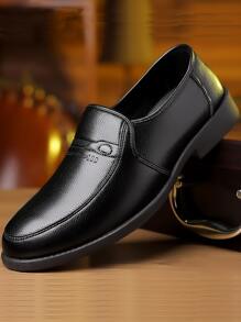 Men's Summer Loafers For Casual Wear, Pu Leather Shoes - Black - View 1