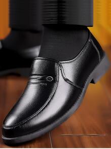 Men's Summer Loafers For Casual Wear, Pu Leather Shoes - Black - View 3
