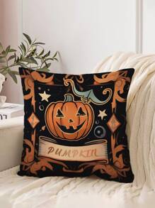 1pc Halloween Pattern Pillowcase (pillow Inner Not Included), Modern Style Super Soft Polyester Decor Cushion Cover Square Comfortable And Suitable For Bedroom And Living Room Decoration - Multicolor - View 1