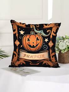 1pc Halloween Pattern Pillowcase (pillow Inner Not Included), Modern Style Super Soft Polyester Decor Cushion Cover Square Comfortable And Suitable For Bedroom And Living Room Decoration - Multicolor - View 5