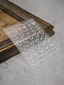 1張珍珠美甲貼紙 - 白色 - 查看 1