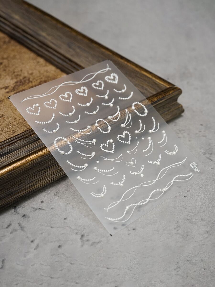 1張珍珠美甲貼紙 - 白色 - 查看 1