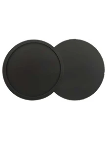 6pcs Black Silicone Cup Coasters With 1pc Plastic Holder - Black - View 8