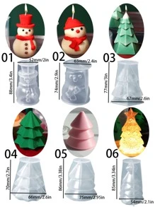 1pc Christmas Tree Snowman Silicone Mold For Candle And Plaster Crafting Desk Decoration - White - View 2