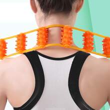Back Massager Strap With Shoulder & Neck Roller, Plastic Roller - Orange - View 2