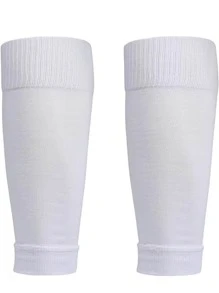 2入組黑色足球護脛襪子適合男士,長款抹胸防摩腿保護裝置足球運動襪 - 黑色 - 查看 6