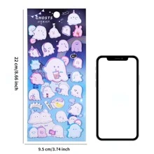 1入組隨機卡哇伊小鬼卡通3D蓬鬆貼紙剪貼簿DIY日記文具貼紙可愛裝飾藝術用品禮品 - 彩色 - 查看 11