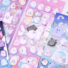 1入組隨機卡哇伊小鬼卡通3D蓬鬆貼紙剪貼簿DIY日記文具貼紙可愛裝飾藝術用品禮品 - 彩色 - 查看 5