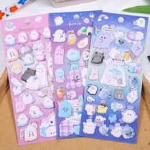 1入組隨機卡哇伊小鬼卡通3D蓬鬆貼紙剪貼簿DIY日記文具貼紙可愛裝飾藝術用品禮品 - 彩色 - 查看 7