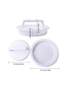 1pc White PP Hamburger Presser Multi-functional Meat Patty Molder Kitchen Tool - White - View 2