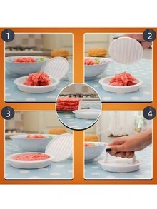 1pc White PP Hamburger Presser Multi-functional Meat Patty Molder Kitchen Tool - White - View 3