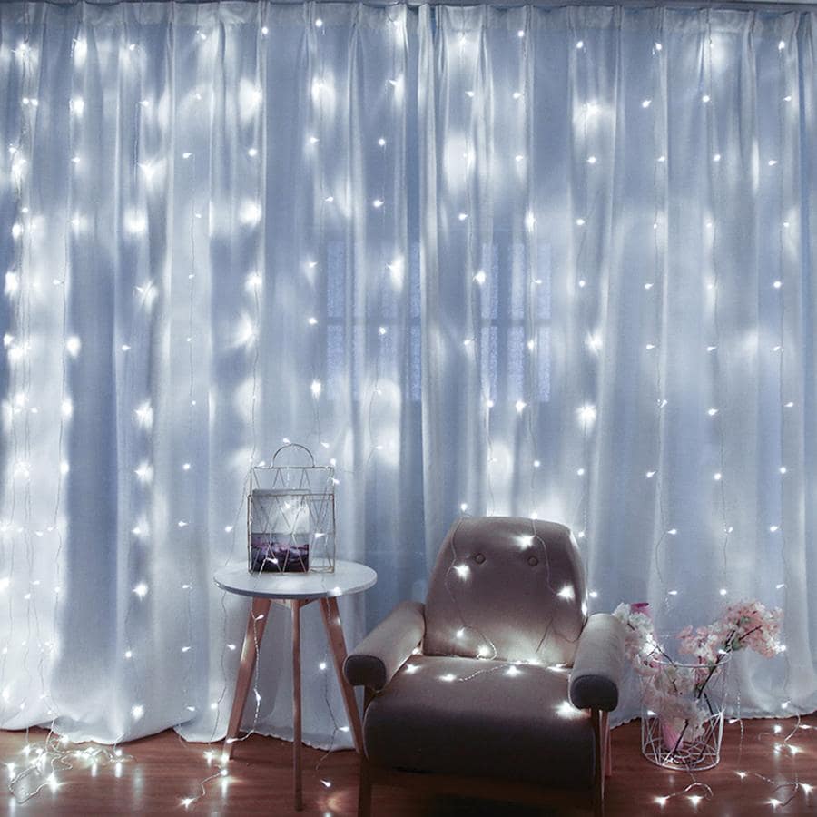 1pc Led Copper Wire Curtain Light, Battery Powered With Remote Control