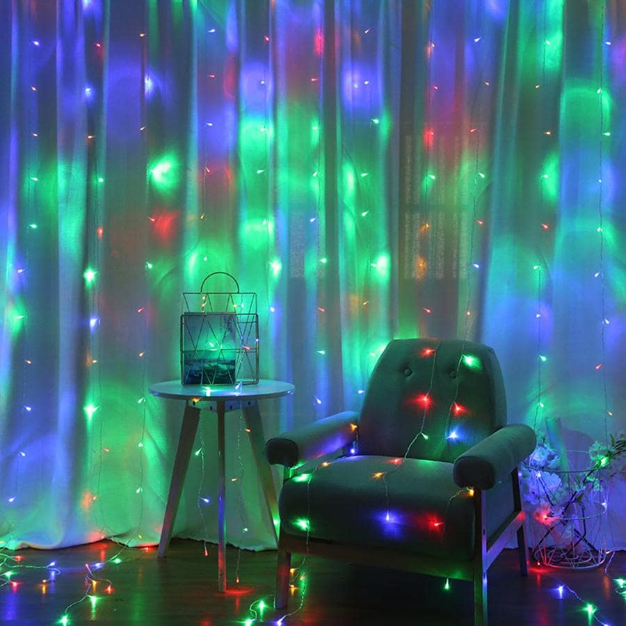 1pc Led Copper Wire Curtain Light, Battery Powered With Remote Control