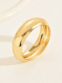 1入金色極簡誇張高光彩手環,適用於夏季約會、派對和華麗裝扮的場合,完美送給朋友的禮物 - 金黃色 - 查看 4