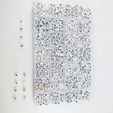 28-lưới Hộp Của 7mm Acrylic Tròn Chữ cái Hạt Với Hình vẽ trái tâm & A-Z Phân loại , 4X7mm Chữ cái Hạt Để làm đồ trang sức DIY , Với Hộp trữ - Nhiều màu - Xem 2