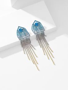 復古閃亮的俱樂部酒吧流蘇水晶鑽石耳釘,適合婚禮、派對、畢業典禮等場合配戴的珠寶 - 彩色 - 查看 3