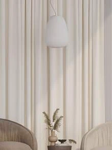 1pc Solid Color Velvet Curtain For Living Room Bedroom, Winter - White - View 1