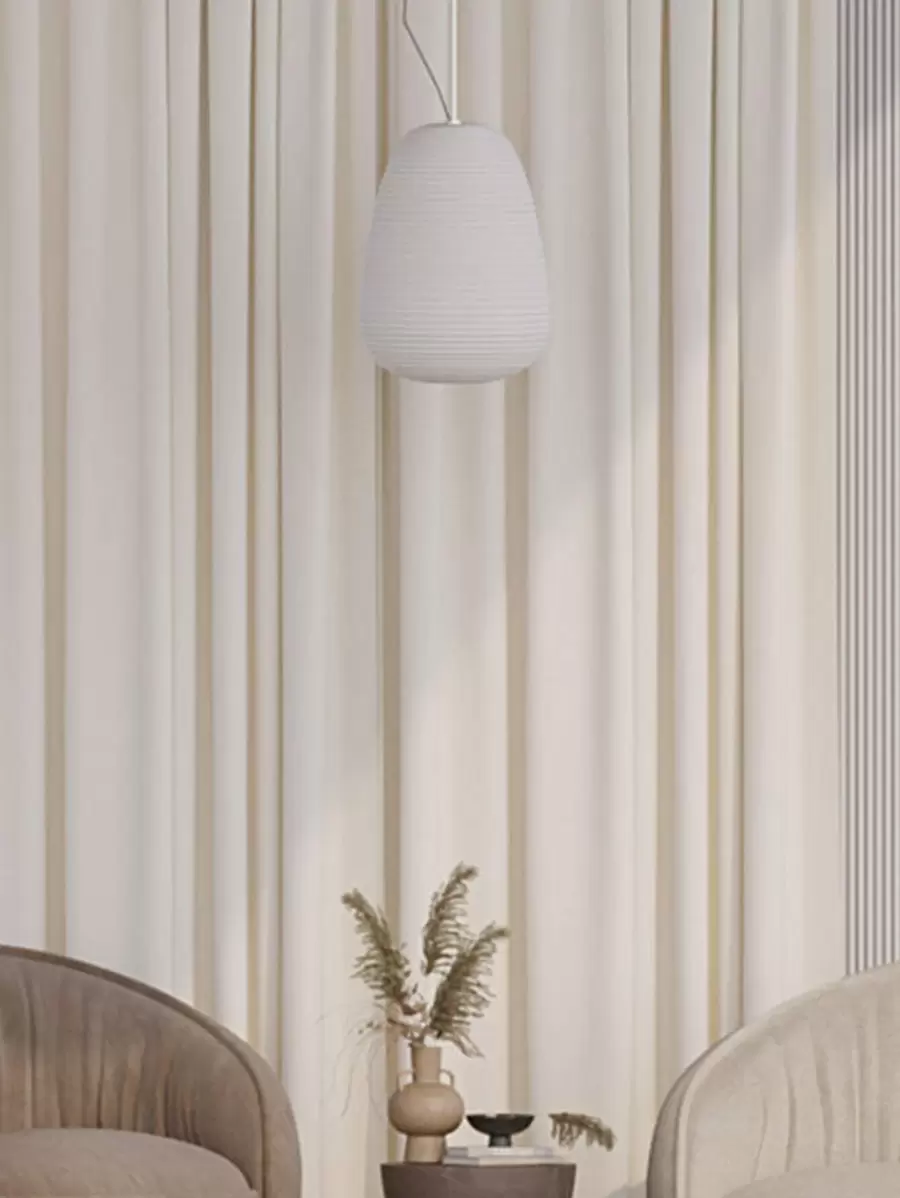 1pc Solid Color Velvet Curtain For Living Room Bedroom, Winter - White - View 1