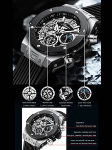 CHENXI Chenxi Quartz Chronograph Moon Phase Dial Men's Watch