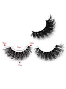 Volumized Full False Lashes, 2pairs 18mm Curly Tail Elongated Fluffy Natural False Eyelashes For Daily Makeup