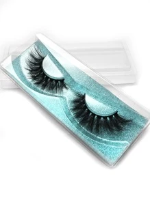 Volumized Full False Lashes, 2pairs 18mm Curly Tail Elongated Fluffy Natural False Eyelashes For Daily Makeup