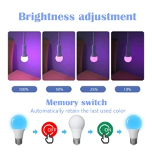 5pcs/pack E27 Interface Led 16 Color Changing Light Bulb With 24-key Remote Control For Bedroom, Game Room, Table Lamp, Replacement Bulb - White - View 5