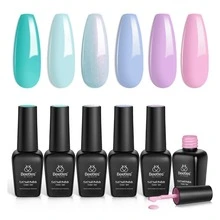 Collection Of 6 Pieces Semi-Permanent Nail Gel-B - Yellow - View 2