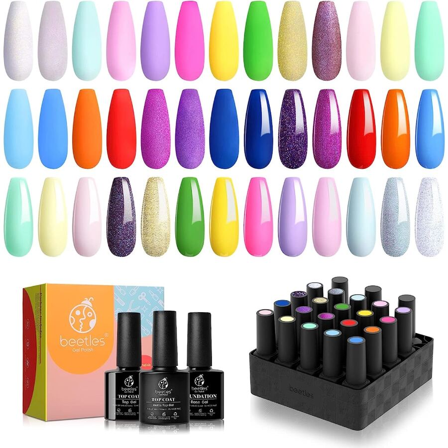Collection Of 6 Pieces Semi-Permanent Nail Gel-B - Yellow - View 1