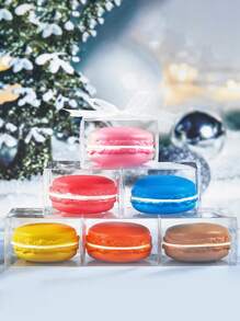 10 件独立透明巧克力奥利奥饼干盒 2.17 英寸 X2.17 英寸 X1.38 英寸独立马卡龙盒、小型零食盒，适用于迷你派对礼品、糖果、月饼包装、单身派对、新娘婚礼礼物、新娘礼物、生日、礼品袋、派对礼品袋、零食袋、透明派对袋、派对礼品、生日袋、包装、返校情人节 - 透明 - 查看 3