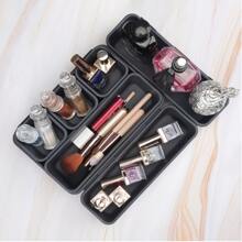 8pcs/set Plastic Drawer Organizer Divider Storage Boxes For Home Organization And Makeup Storage, Desk Organization - Black - View 5