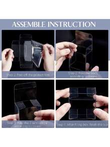 10 件独立透明巧克力奥利奥饼干盒 2.17 英寸 X2.17 英寸 X1.38 英寸独立马卡龙盒、小型零食盒，适用于迷你派对礼品、糖果、月饼包装、单身派对、新娘婚礼礼物、新娘礼物、生日、礼品袋、派对礼品袋、零食袋、透明派对袋、派对礼品、生日袋、包装、返校情人节 - 透明 - 查看 7