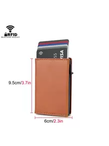 Ví đựng thẻ RFID cho nam nữ Ví Airtag Ví đựng thẻ tín dụng Túi đựng tiền Ví mỏng tương thích với Apple AirTags Tracker Air Tag Quà tặng hàng ngày, nam giới, quà tặng cho bạn trai/cha (Nâu) - màu nâu - Xem 5