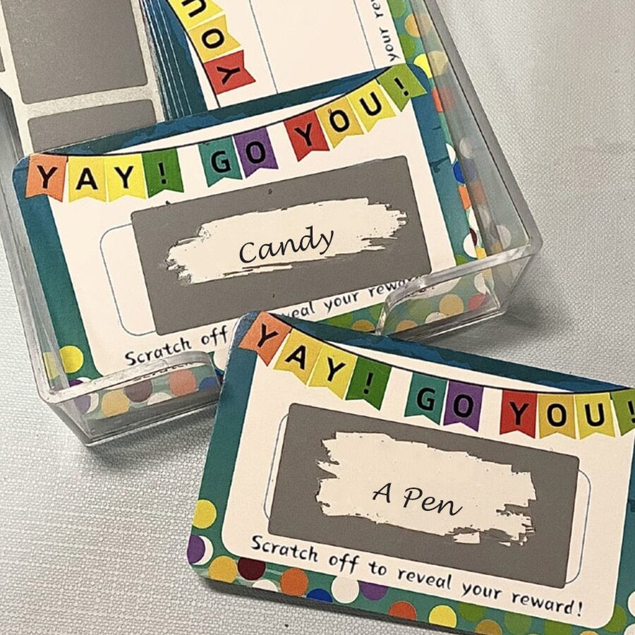 1 Set Diy Scratch Cards For Student Teacher Reward, Prize Redemption Card - White - View 1