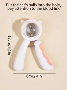 1 pieza Cortador de uñas con diseño de gato de mascota - Blanco - Ver 4