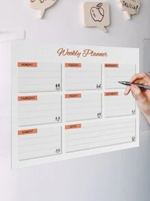 1 件字母图形周计划贴纸，现代计划器设计冰箱磁铁贴纸，适用于厨房最佳礼物 - 彩色 - 查看 1