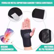 Muñequera Ortopedica Hombre Mujer Ferula Tunel Carpiano Gym - Negro - Ver 4