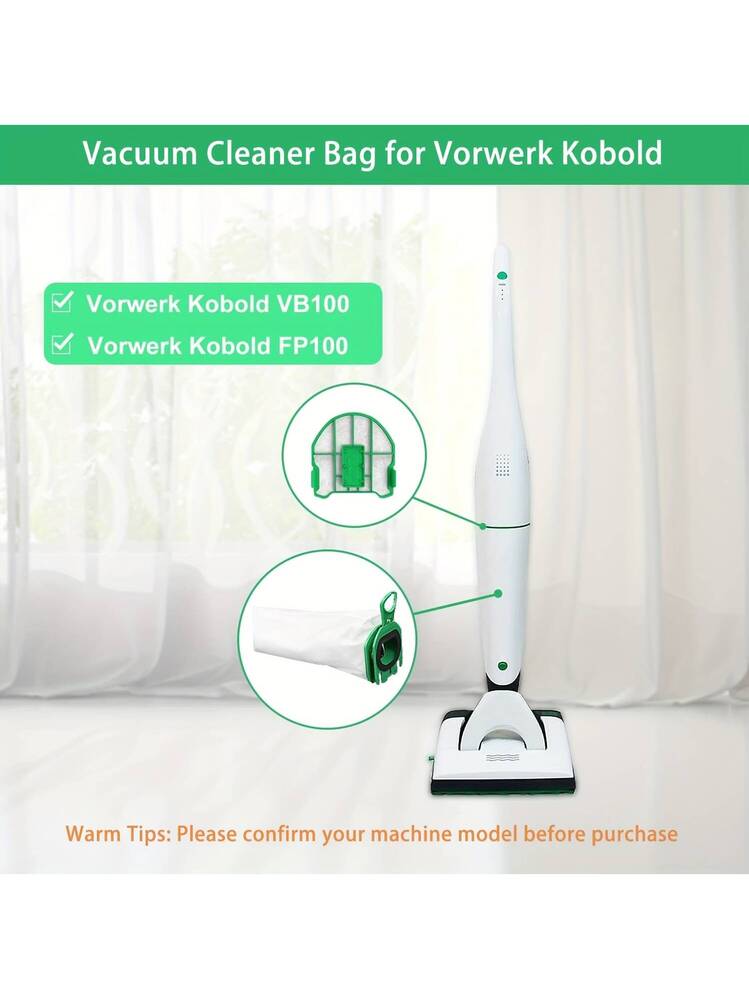 Lot De 12 Sacs D'aspirateur Pour Vorwerk Kobold VB100 Et FP100 - Filtre 3 Couches Haute Performance Sacs Poussière Haute Qualité