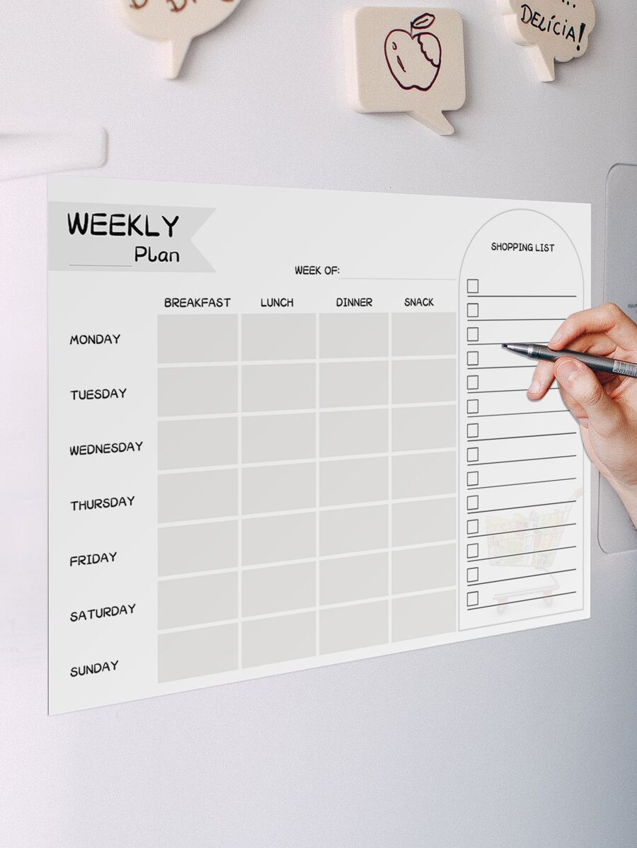 1pc Magnetic Whiteboard Weekly Plan Sticker - Multicolor - View 1