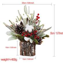 Artificial Mini Tree Potted Plant, Christmas Decor For Tabletop, Suitable For Winter Decor, Yard Decor, Desk Decor, Christmas Decoration,Christmas - White - View 2