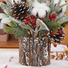 Artificial Mini Tree Potted Plant, Christmas Decor For Tabletop, Suitable For Winter Decor, Yard Decor, Desk Decor, Christmas Decoration,Christmas - White - View 5
