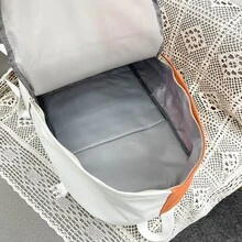 Mochila informal sencillo para verano con de gran capacidad , color en contraste diseño , adecuado para estudiantes - Naranja - Ver 4