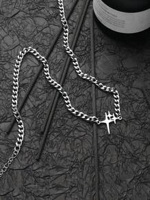 Men Star Charm Necklace, For Jewelry Gift And Party - Silver - View 3