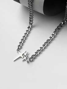Men Star Charm Necklace, For Jewelry Gift And Party - Silver - View 2