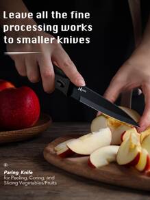 Knife Set With Knife Block Set, 7-Piece Chef's Knife Set With Knife, Scissors, Knife Block For Chopping Meat/Vegetables/Fruit, Slicing, Cutting Dice, Silver,