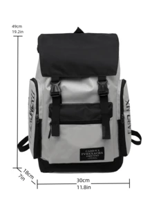 LECEY Sac À Dos Gris Grande Capacité Voyage Sport - Gris - Voir 2