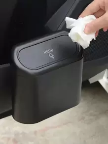 1pc Car Trash Can, Car Storage Box, Mini Trash Storage Box For Car, Car Garbage Can, Multipurpose Trash Bin For Car Office Kitchen Bedroom HomeCar Trash Can Car Accessories Car Accessories Interior Car Accessories - Black - View 1
