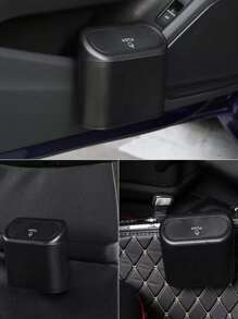 1pc Car Trash Can, Car Storage Box, Mini Trash Storage Box For Car, Car Garbage Can, Multipurpose Trash Bin For Car Office Kitchen Bedroom HomeCar Trash Can Car Accessories Car Accessories Interior Car Accessories - Black - View 2