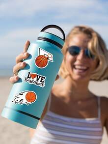 Finego 50 piezas baloncesto Pegatinas , baloncesto Álbum de recortes Pegatinas para Niños adolescentes Chicos Chicas , impermeable vinilo Pegatinas para Botella de agua ordenador portátil álbumes de recortes patineta guitarra - Multicolor - Ver 4