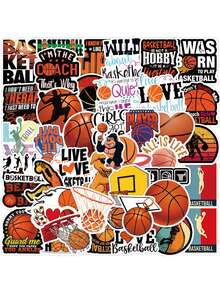Finego 50 piezas baloncesto Pegatinas , baloncesto Álbum de recortes Pegatinas para Niños adolescentes Chicos Chicas , impermeable vinilo Pegatinas para Botella de agua ordenador portátil álbumes de recortes patineta guitarra - Multicolor - Ver 1