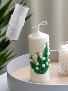 1入組百合花缸香薰蠟燭矽膠模具用於裝飾品、石膏和樹脂模具 - 白色 - 查看 3